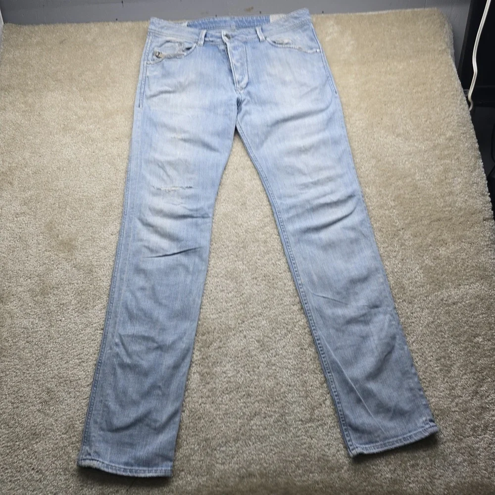 Vintage Mens Diesel DARRON 0826A Slim Tapered Blue Jeans W34 L34 - Picture 12 of 16